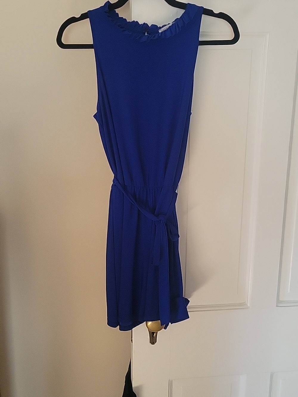 Annalee + Hope Cobalt Blue Sleeveless Tie-Waist Romper In Size Medium